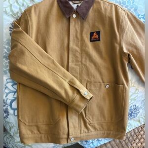 Men's AMG PALACE Tan Work Jacket with Brown Corduroy Collar